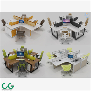 3d model of modern card position office desk and chair